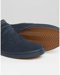 dunkelblaue Wildleder Turnschuhe von Fred Perry