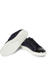 dunkelblaue Wildleder Turnschuhe von Lanvin