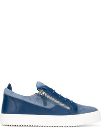 dunkelblaue Wildleder Turnschuhe von Giuseppe Zanotti Design