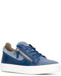 dunkelblaue Wildleder Turnschuhe von Giuseppe Zanotti Design