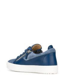 dunkelblaue Wildleder Turnschuhe von Giuseppe Zanotti Design