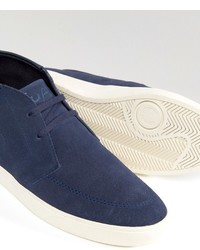 dunkelblaue Wildleder Turnschuhe von Fred Perry