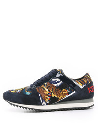 dunkelblaue Wildleder Turnschuhe von Kenzo