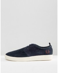 dunkelblaue Wildleder Turnschuhe von Fred Perry