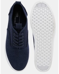 dunkelblaue Wildleder Turnschuhe von Asos