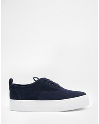 dunkelblaue Wildleder Turnschuhe von Asos