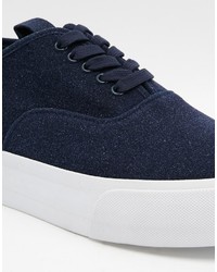 dunkelblaue Wildleder Turnschuhe von Asos