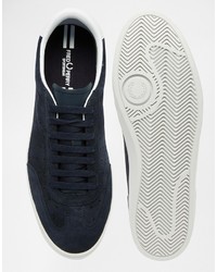 dunkelblaue Wildleder Turnschuhe von Fred Perry