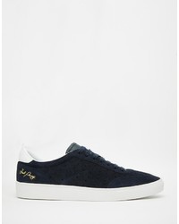 dunkelblaue Wildleder Turnschuhe von Fred Perry