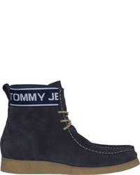 dunkelblaue Wildlederfreizeitstiefel von Tommy Jeans
