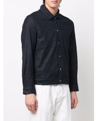 dunkelblaue Shirtjacke aus Wildleder von Giorgio Brato
