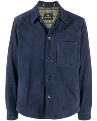 dunkelblaue Shirtjacke aus Wildleder von PS Paul Smith