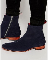 dunkelblaue Wildlederstiefel von Jeffery West