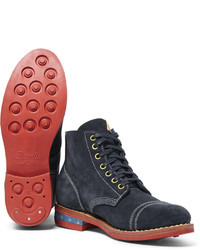 dunkelblaue Wildlederstiefel von VISVIM