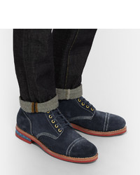 dunkelblaue Wildlederstiefel von VISVIM