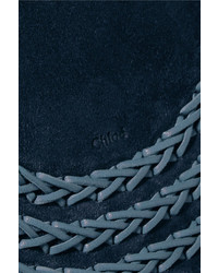 dunkelblaue Wildledertaschen von Chloé