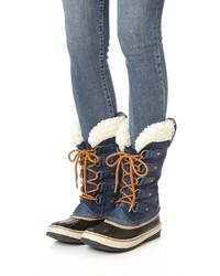 dunkelblaue Wildlederwinterschuhe von Sorel