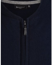 dunkelblaue Wollärmellose jacke von Bexleys man