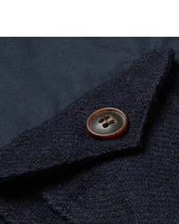 dunkelblaue Wollärmellose jacke von Nigel Cabourn