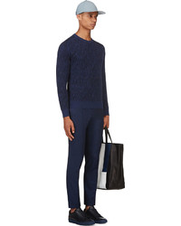 dunkelblaue Wollanzughose von Calvin Klein