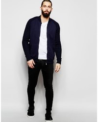 dunkelblaue Wollbomberjacke von ONLY & SONS