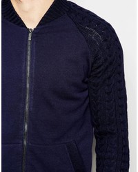 dunkelblaue Wollbomberjacke von ONLY & SONS