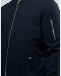 dunkelblaue Wollbomberjacke von Asos