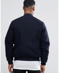 dunkelblaue Wollbomberjacke von Asos