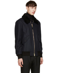 dunkelblaue Wolljacke von Burberry