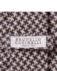 dunkelblaue Wollkrawatte mit Hahnentritt-Muster von Brunello Cucinelli