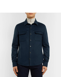 dunkelblaue Wollshirtjacke von Loro Piana