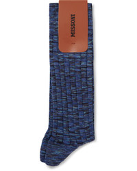 dunkelblaue Wollsocken