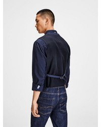 dunkelblaue Wollweste von Jack & Jones