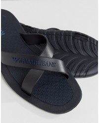 dunkelblaue Zehensandalen von Armani Jeans