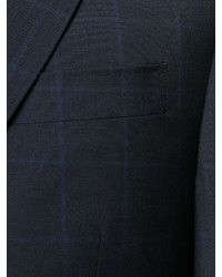 dunkelblauer Anzug mit Karomuster von Z Zegna