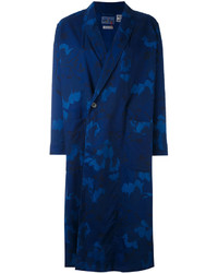 dunkelblauer bedruckter Mantel von Blue Blue Japan