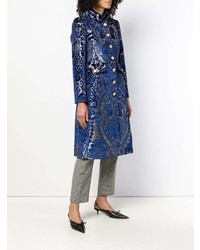 dunkelblauer bedruckter Mantel von Dolce & Gabbana