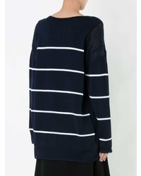 dunkelblauer bedruckter Oversize Pullover von Stella McCartney