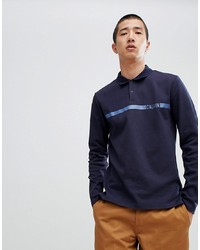 dunkelblauer bedruckter Polo Pullover von Calvin Klein