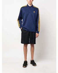 dunkelblauer bedruckter Polo Pullover von adidas