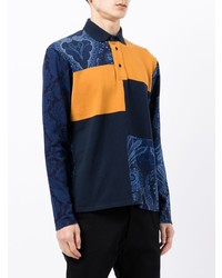 dunkelblauer bedruckter Polo Pullover von Etro