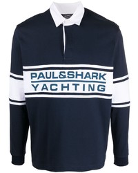 dunkelblauer bedruckter Polo Pullover von Paul & Shark