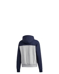 dunkelblauer bedruckter Pullover mit einem Kapuze von adidas Originals