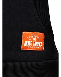 dunkelblauer bedruckter Pullover mit einem Kapuze von AKITO TANAKA