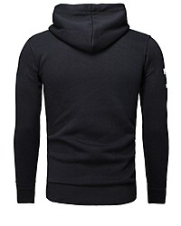 dunkelblauer bedruckter Pullover mit einem Kapuze von AKITO TANAKA