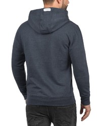 dunkelblauer bedruckter Pullover mit einem Kapuze von BLEND