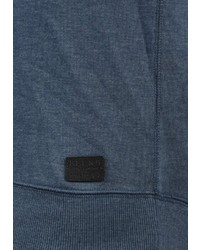 dunkelblauer bedruckter Pullover mit einem Kapuze von BLEND