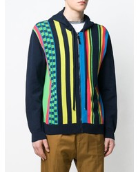 dunkelblauer bedruckter Pullover mit einem Kapuze von Missoni