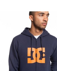 dunkelblauer bedruckter Pullover mit einem Kapuze von DC Shoes