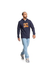 dunkelblauer bedruckter Pullover mit einem Kapuze von DC Shoes